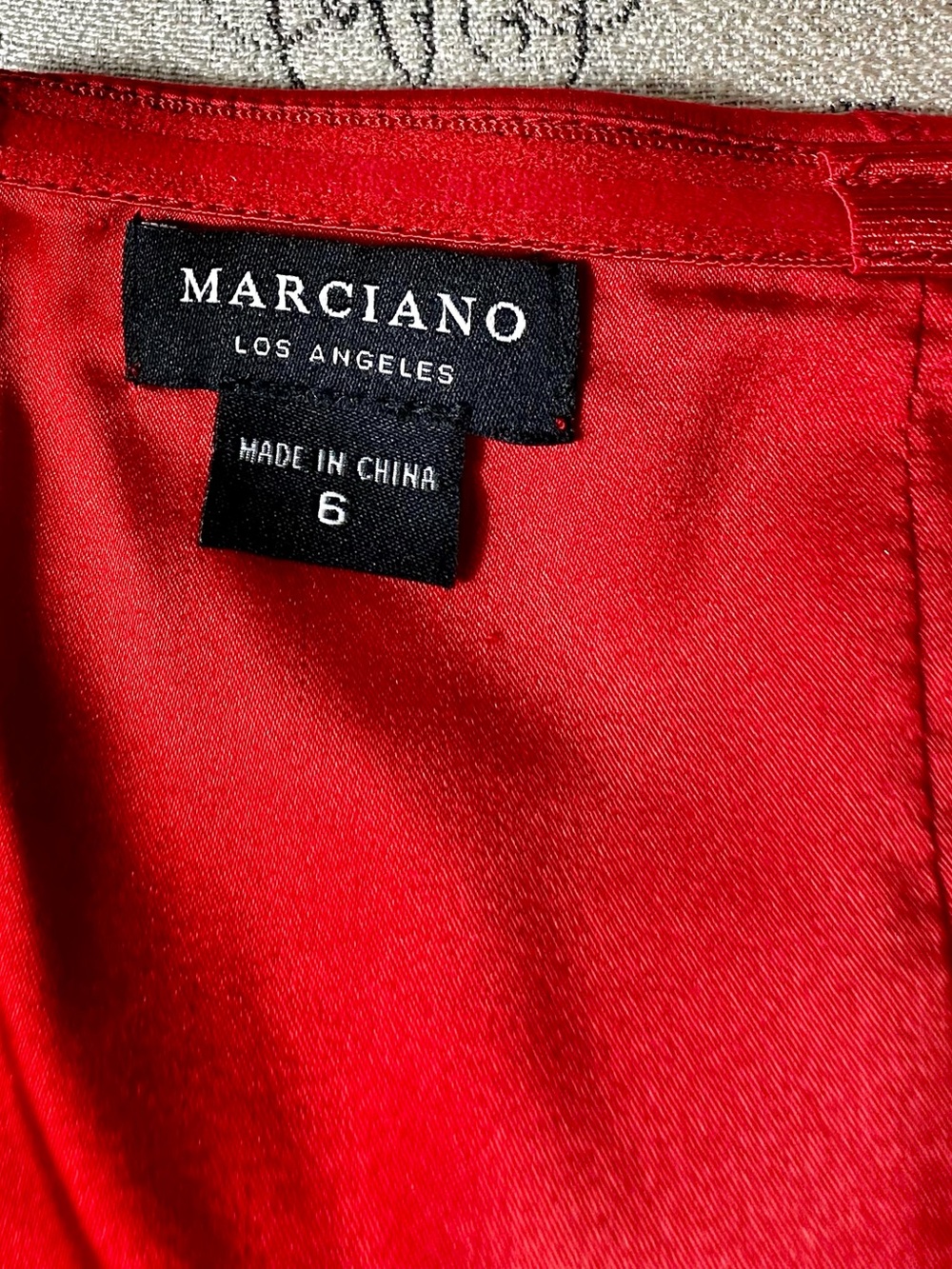 MARCIANO Red Satin Maura Bustier Peplum Corset Top Gold Zip Size 6 NWT - Picture 2 of 15